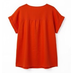 NEW Saiph Lab Orange Linen Tunic Top Made in Italy Size 2X Short Sleeve - CJ